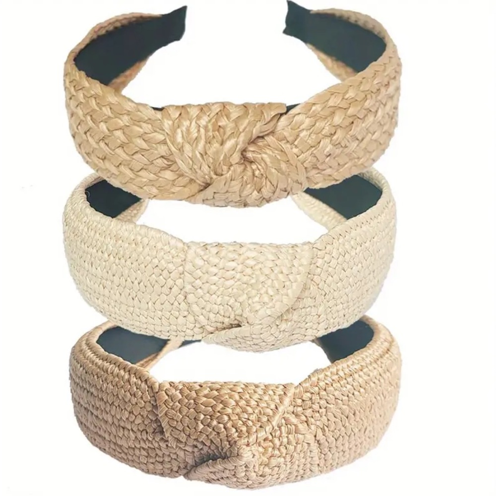 Rattan Wide Headbands ~ Bundle of 3